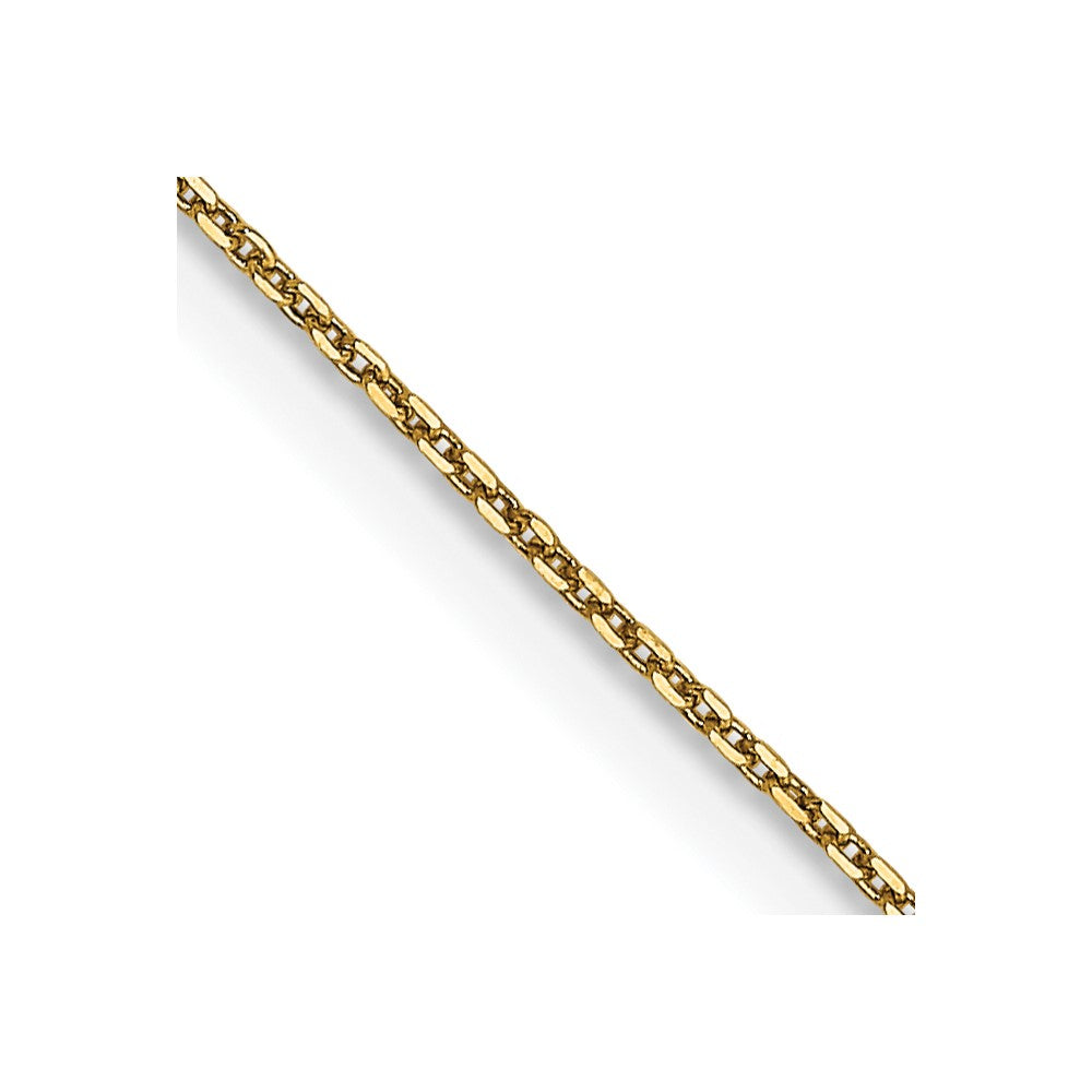 14K Diamond-cut Round Open Link Cable with Lobster Clasp Chain