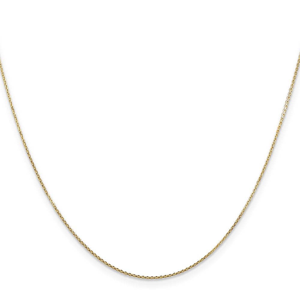 14K Diamond-cut Round Open Link Cable with Lobster Clasp Chain