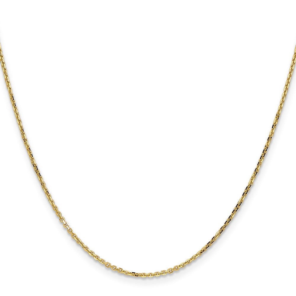 14K Diamond-cut Round Open Link Cable with Lobster Clasp Chain