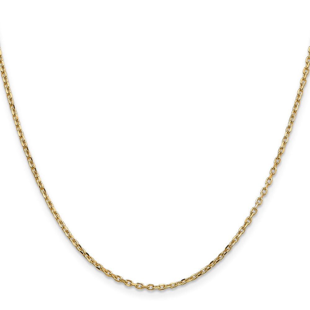 14K Diamond-cut Round Open Link Cable with Lobster Clasp Chain