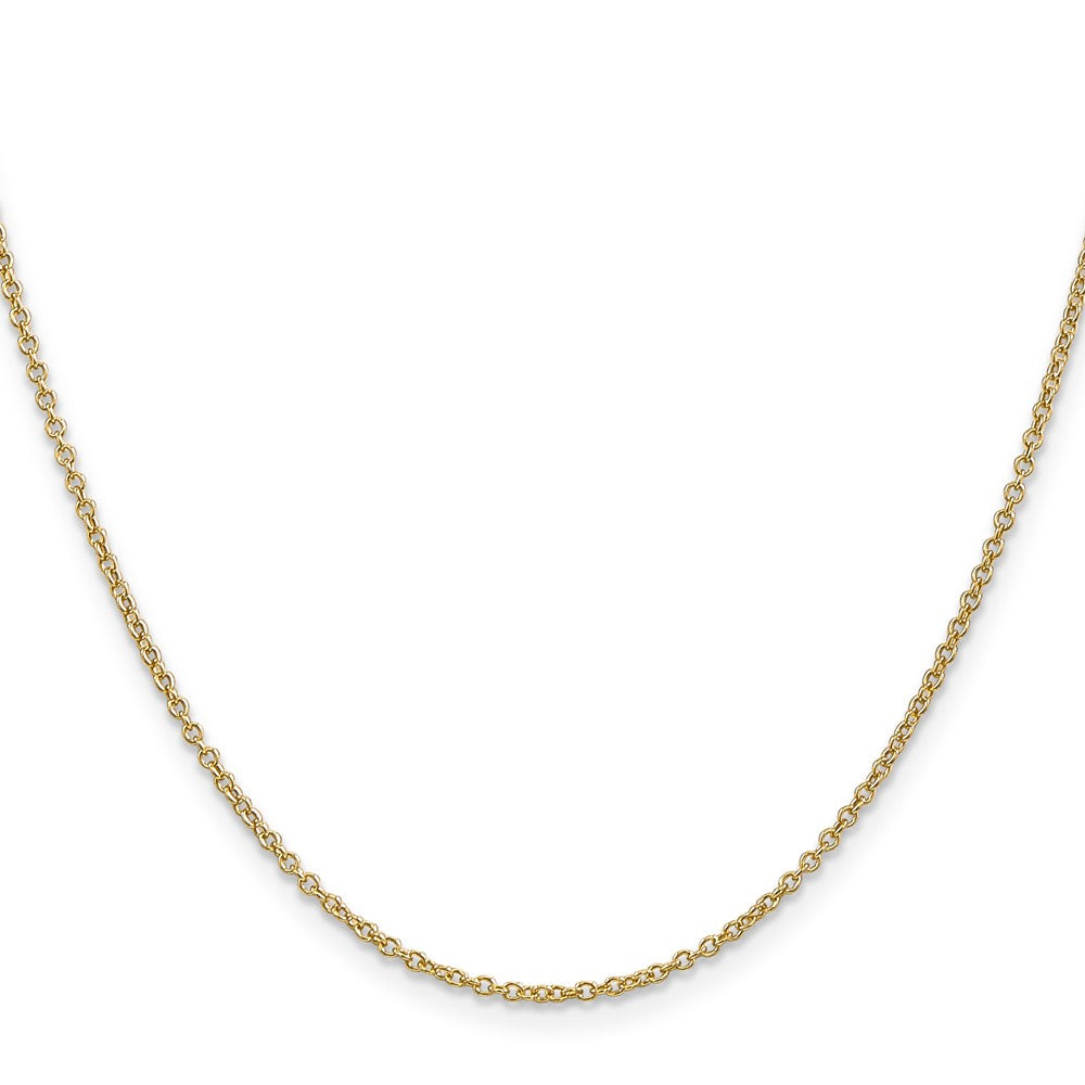 14K Round Open Wide Link Cable with Lobster Clasp Chain