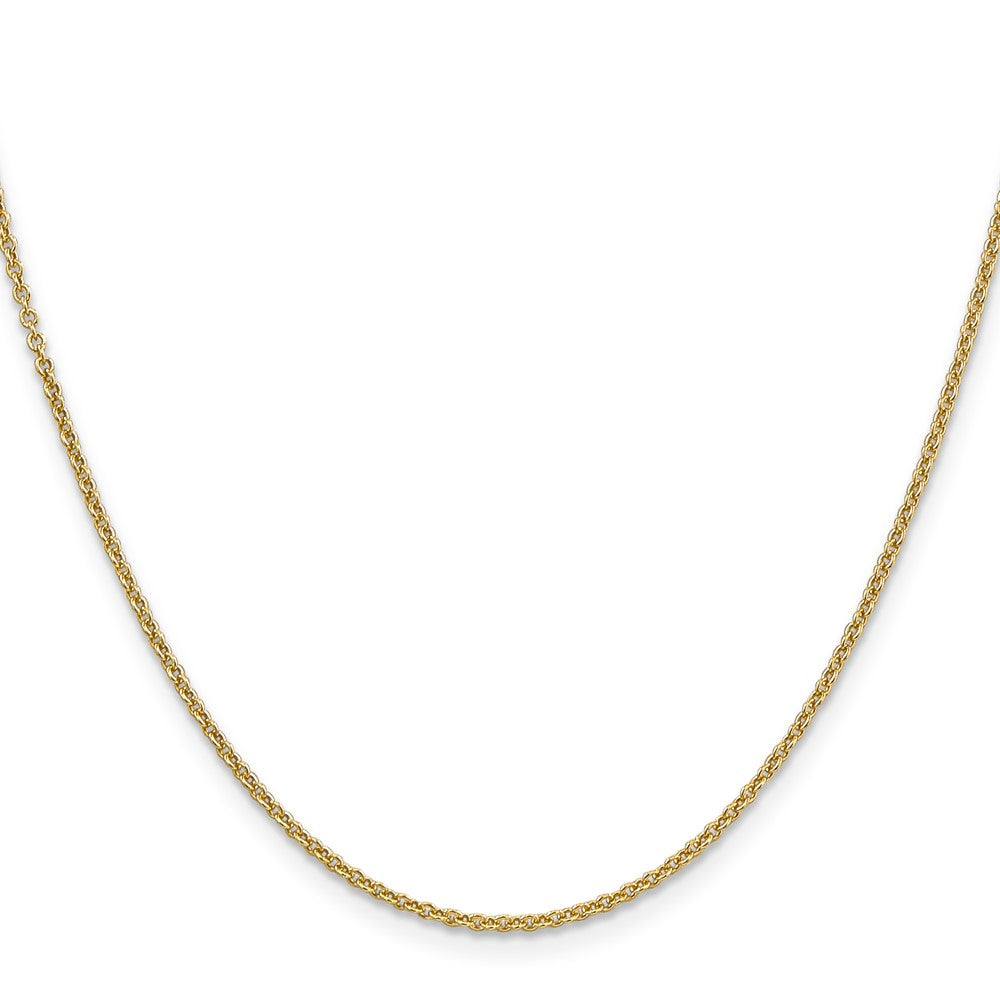 14K Round Open Link Cable with Lobster Clasp Chain