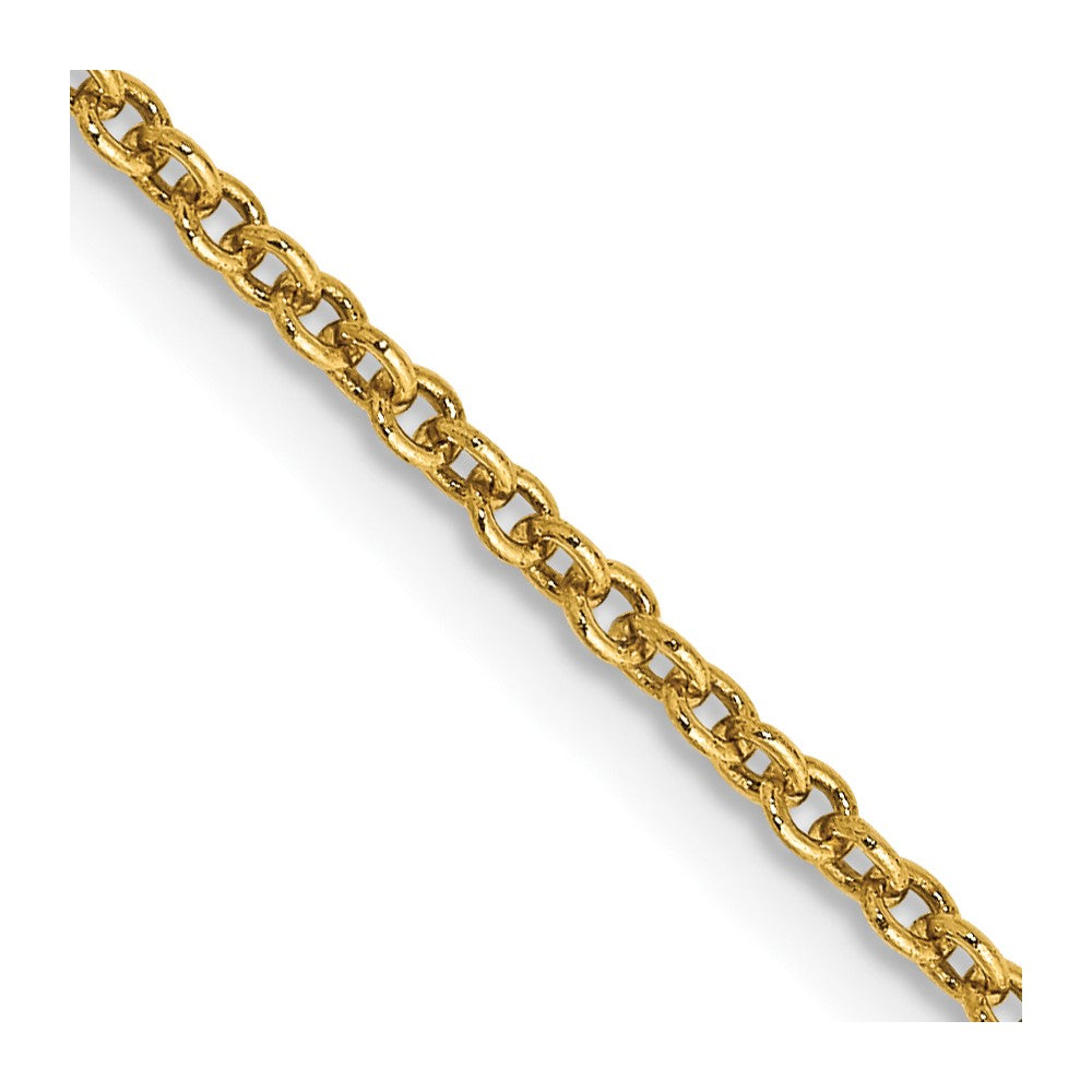 14K Round Open Link Cable with Lobster Clasp Chain