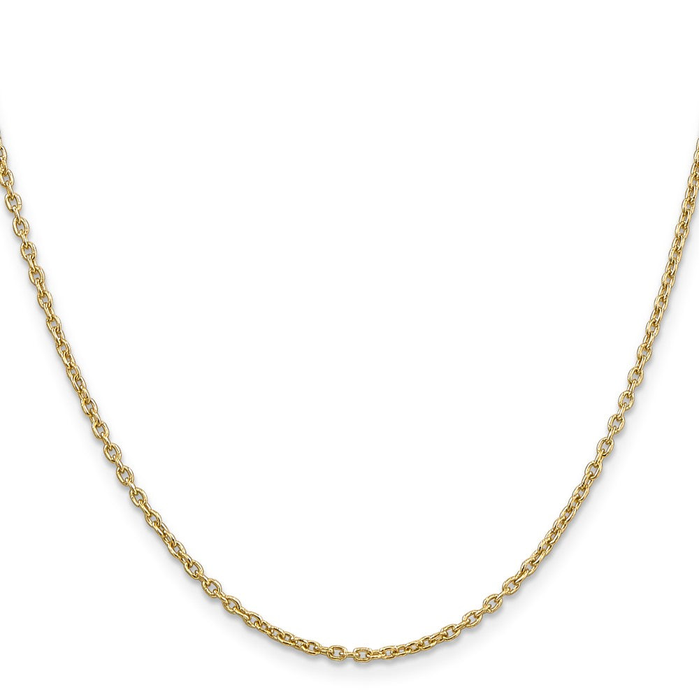 14K Round Open Link Cable with Lobster Clasp Chain