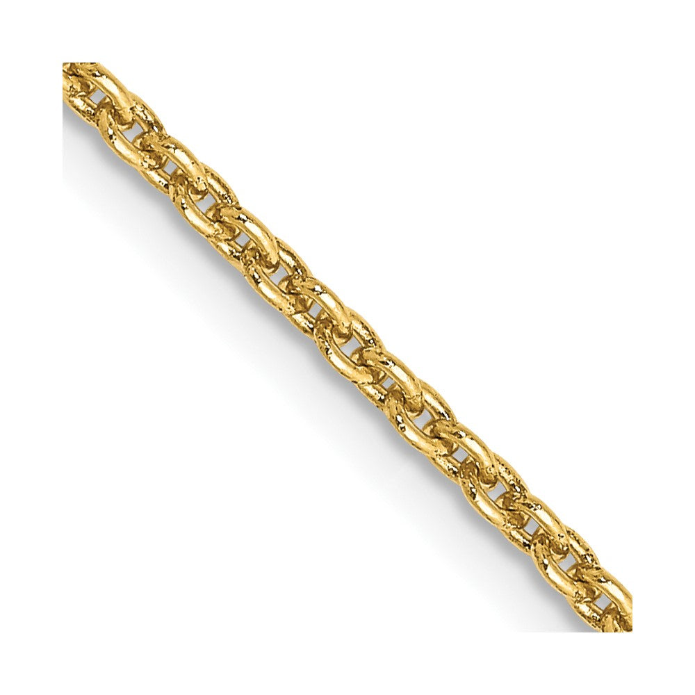 14K Round Open Link Cable with Lobster Clasp Chain