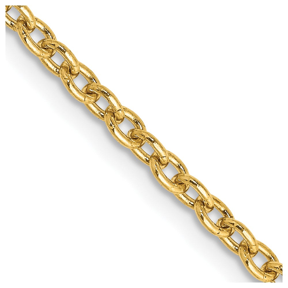 14K Round Open Link Cable with Lobster Clasp Chain