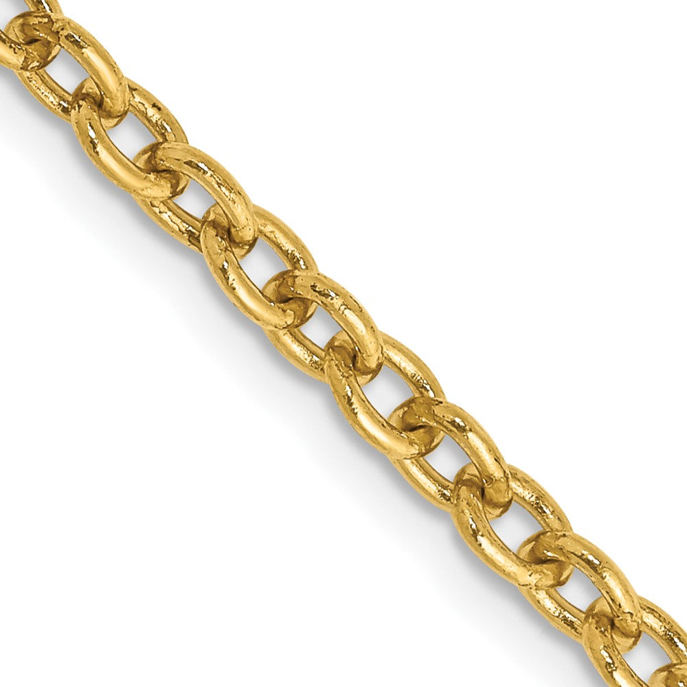 14K Round Open Link Cable with Lobster Clasp Chain