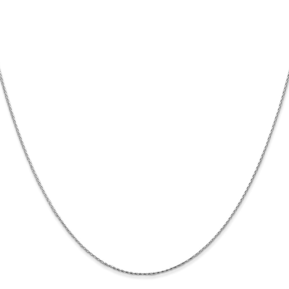 14K White Gold Diamond-cut Parisian Wheat with Lobster Clasp Chain