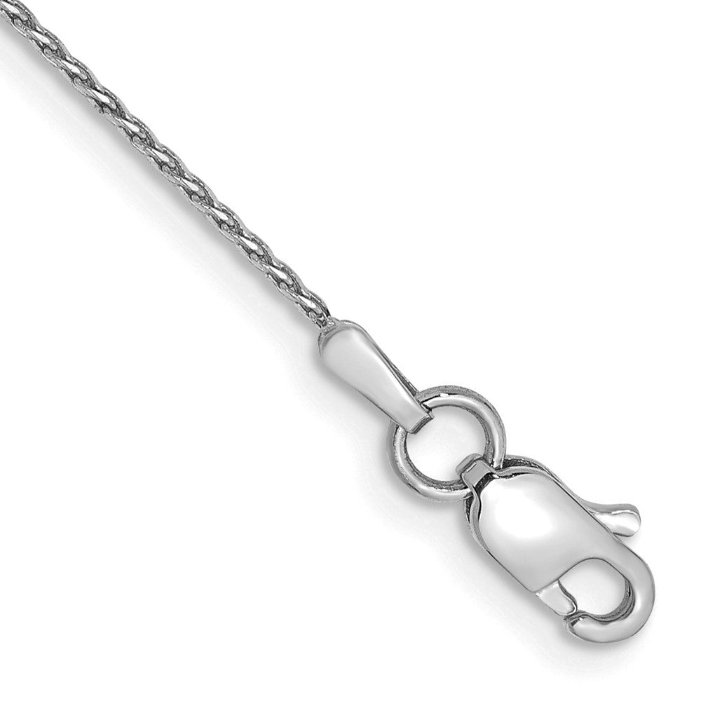 14K White Gold Diamond-cut Parisian Wheat with Lobster Clasp Anklet