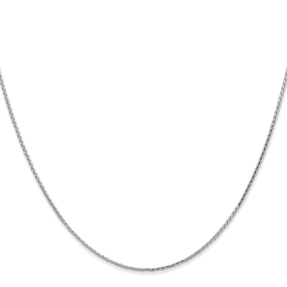 14K White Gold Diamond-cut Parisian Wheat with Lobster Clasp Chain