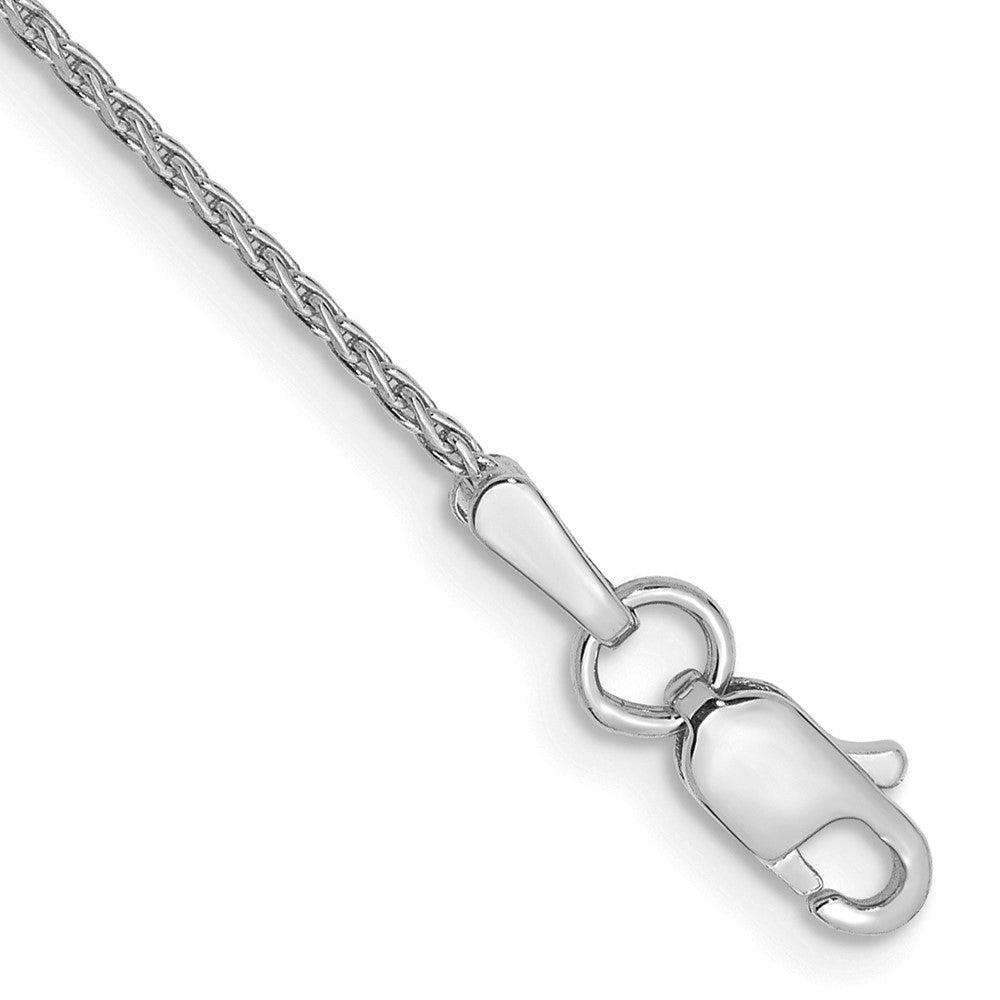 14K White Gold Diamond-cut Parisian Wheat with Lobster Clasp Anklet