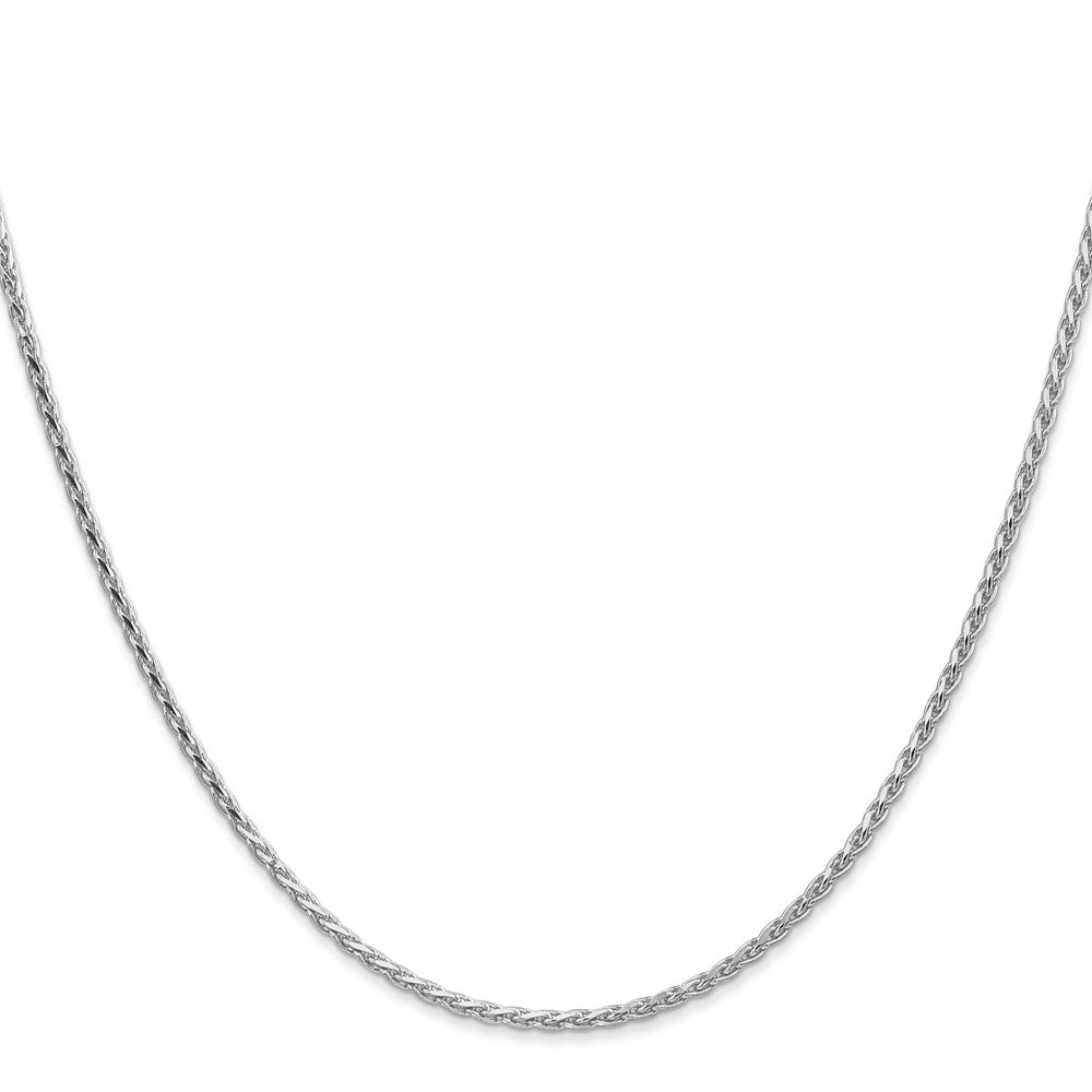 14K White Gold Diamond-cut Parisian Wheat with Lobster Clasp Chain