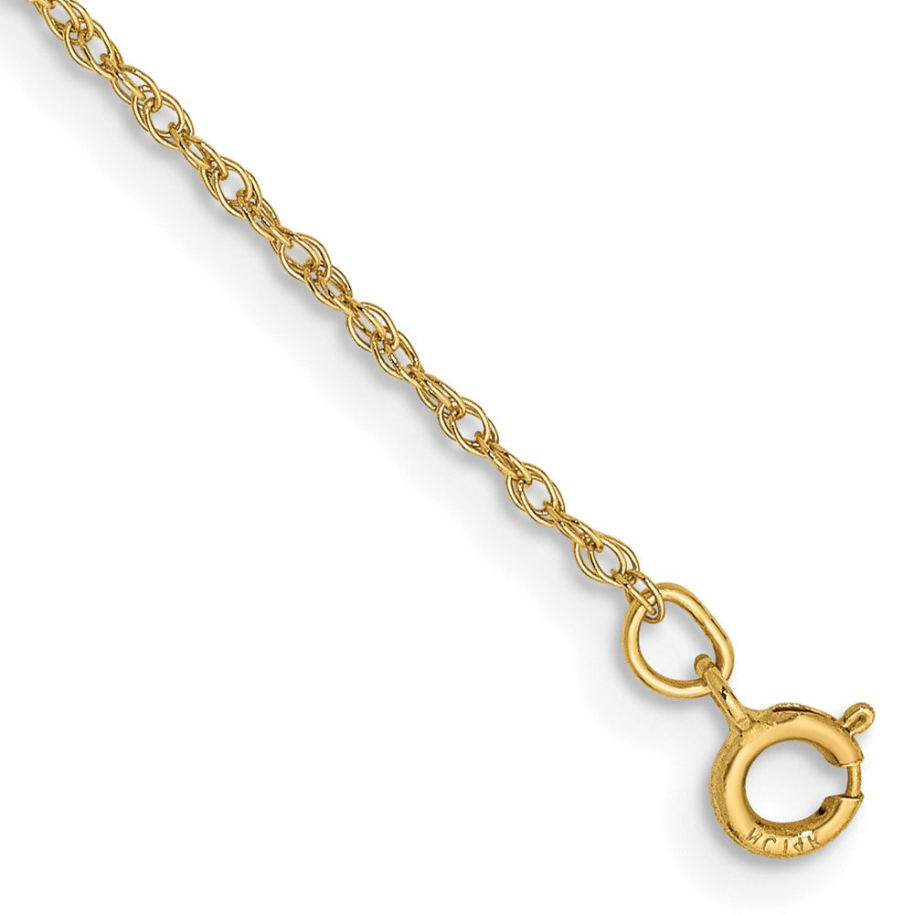 14K 7 inch .8mm Light Baby Rope with Spring Ring Clasp Chain