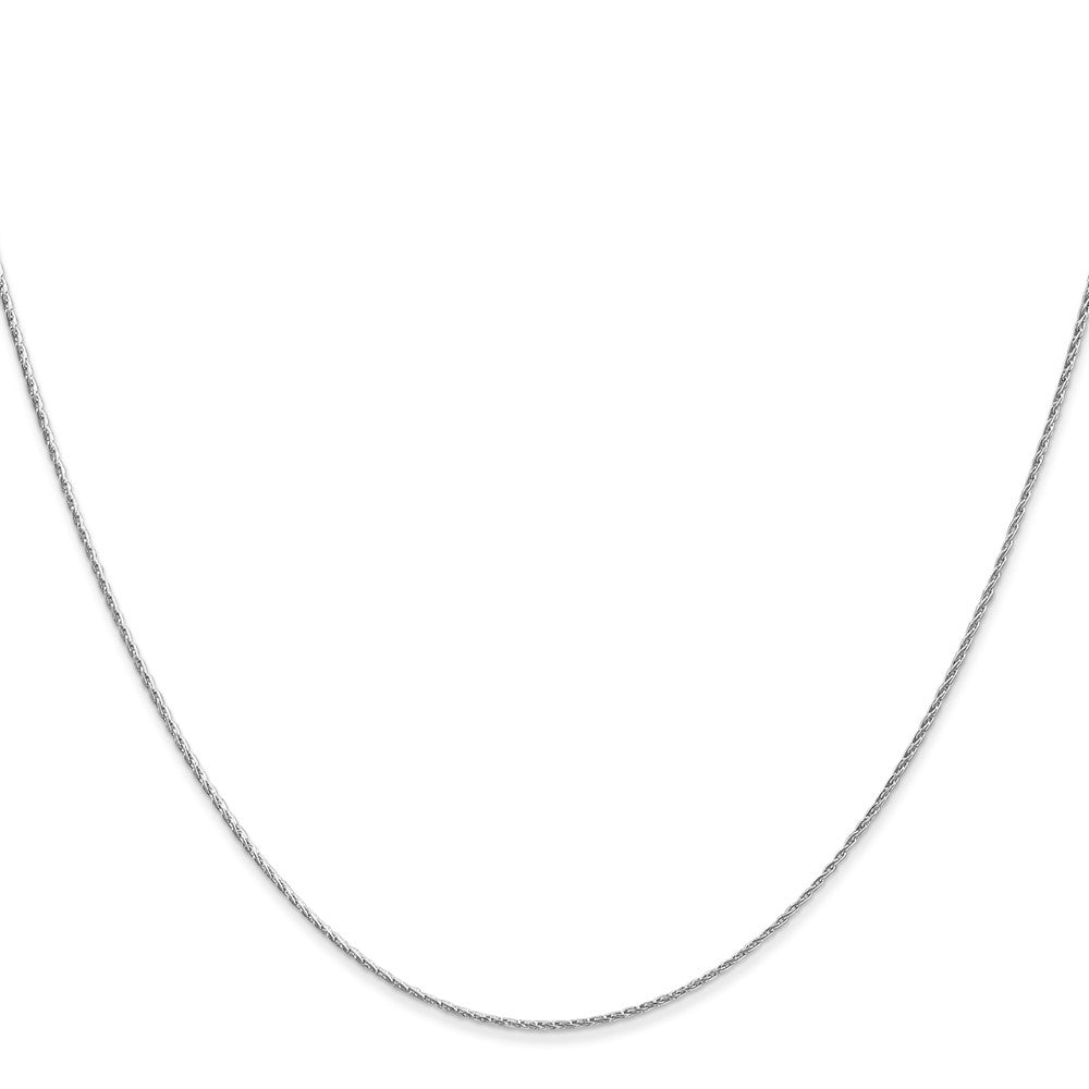 14K White Gold Round Parisian Wheat with Lobster Clasp Chain