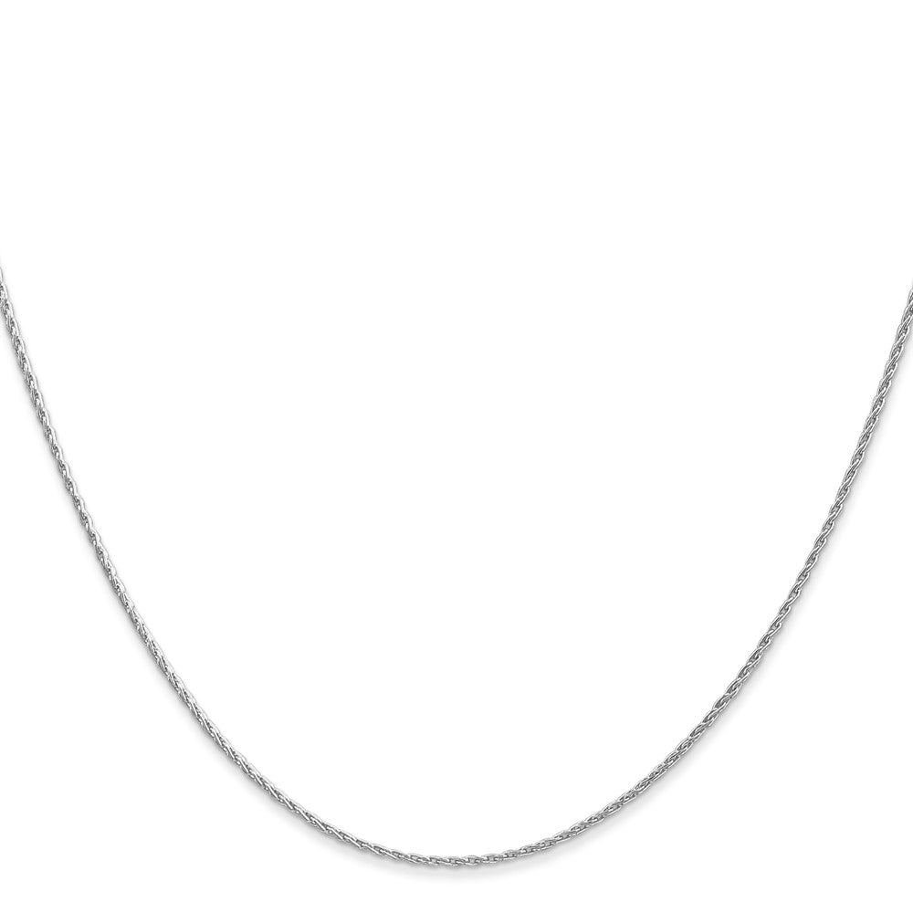 14K White Gold Round Parisian Wheat with Lobster Clasp Chain