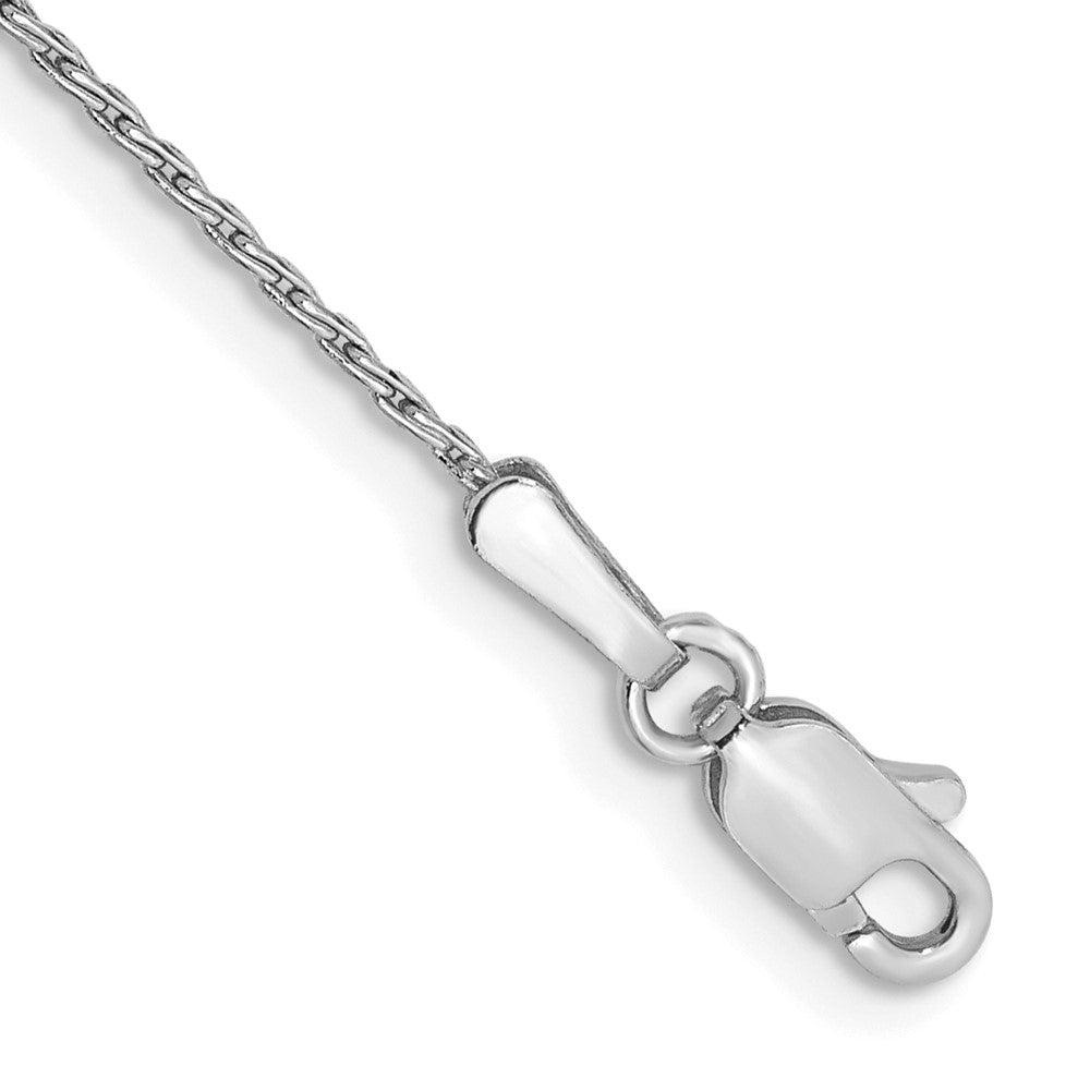 14K White Gold Round Parisian Wheat with Lobster Clasp Bracelet