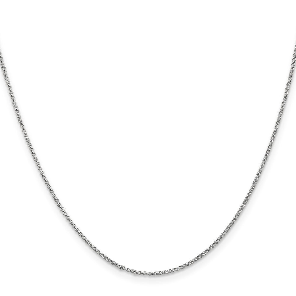 14K White Gold Rolo with Lobster Clasp Pendant Chain