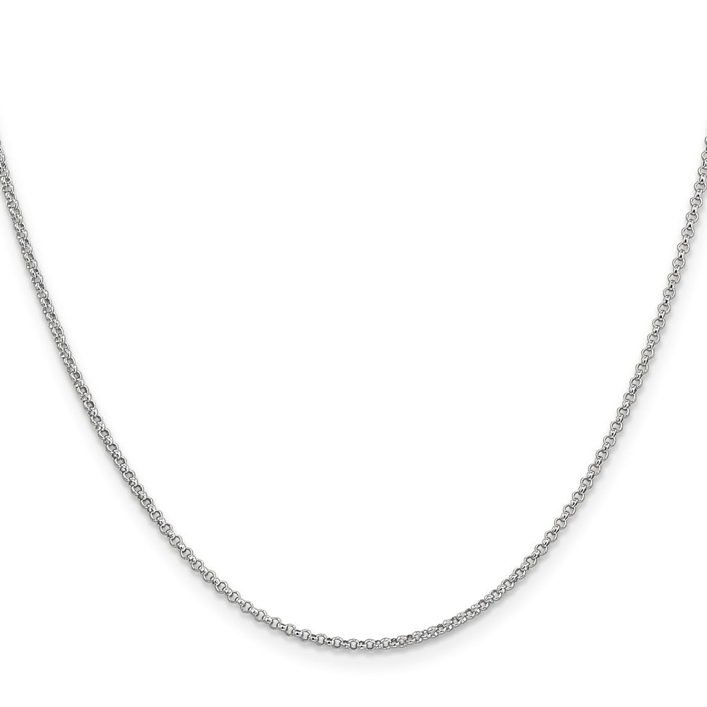 14K White Gold Rolo with Lobster Clasp Pendant Chain