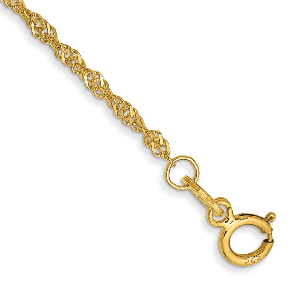 14K Singapore with Spring Ring Clasp Anklet