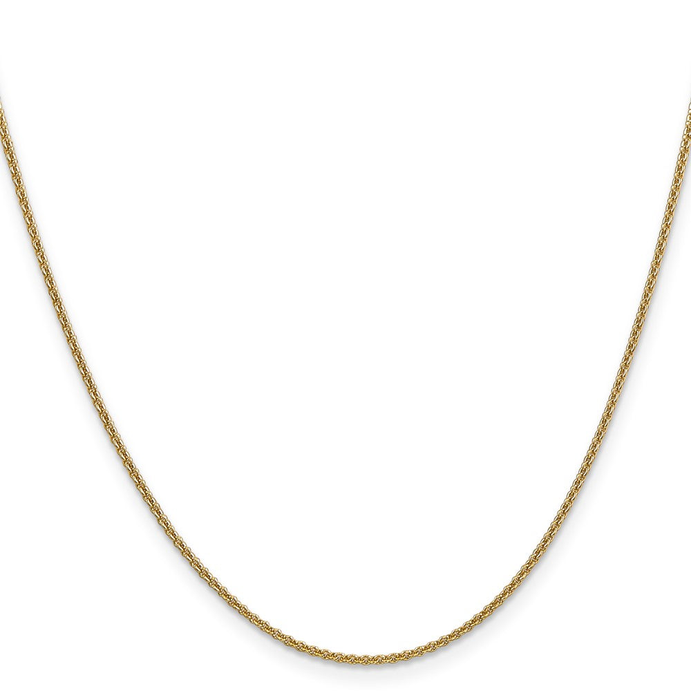 14K Round Open Link Cable with Lobster Clasp Chain