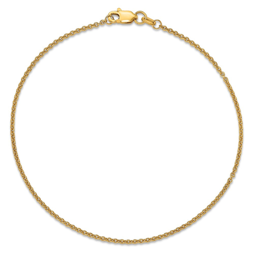 14K Round Open Link Cable with Lobster Clasp Anklet