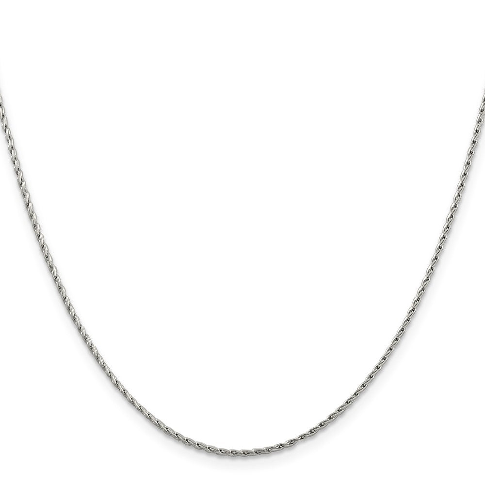 14K White Gold Round Parisian Wheat with Lobster Clasp Chain