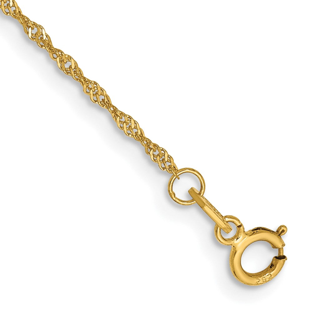 14K Singapore with Spring Ring Clasp Anklet