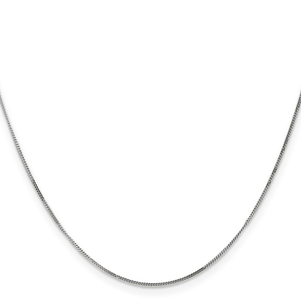 14K White Gold Curb with Spring Ring Clasp Pendant Chain