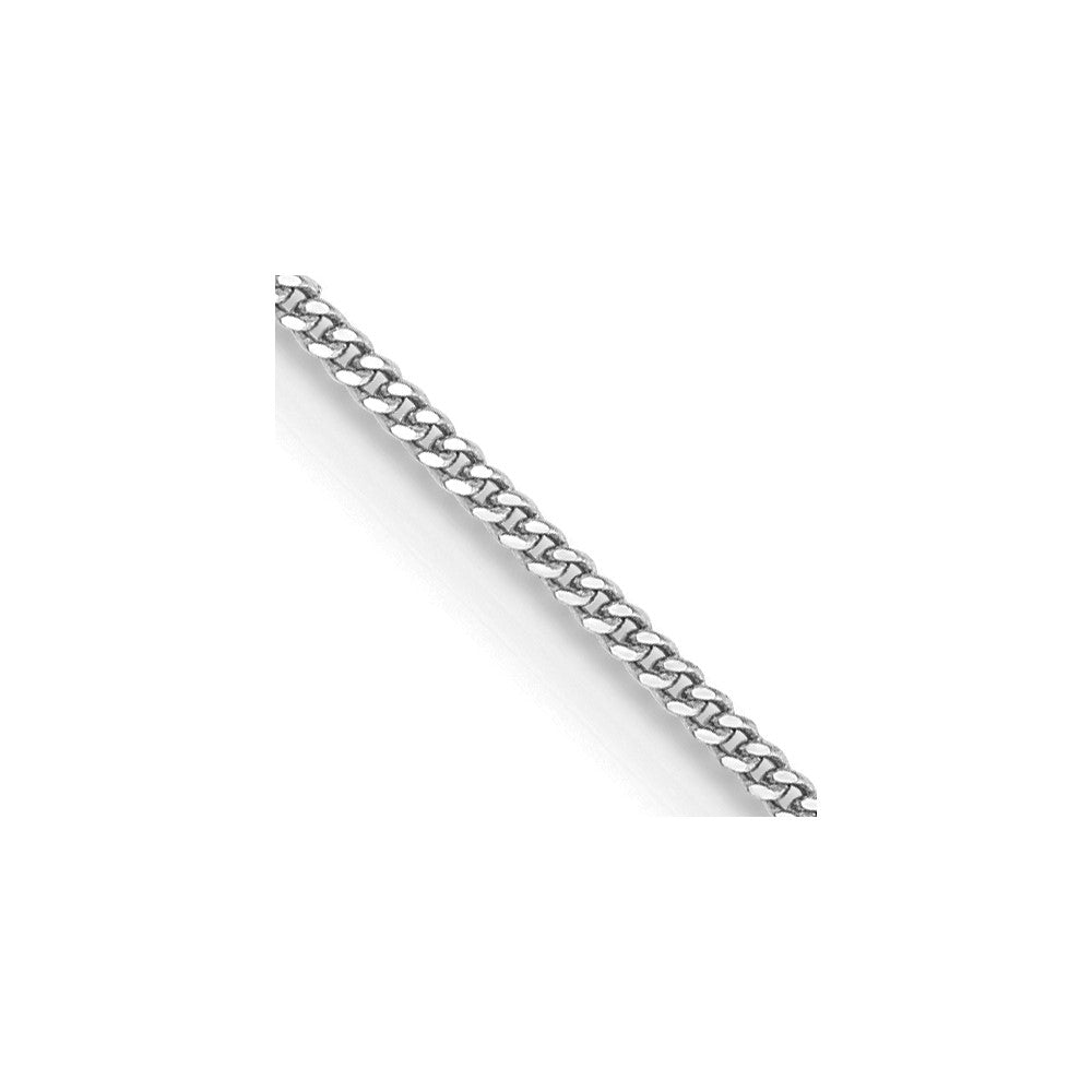 14K White Gold Curb with Spring Ring Clasp Pendant Chain