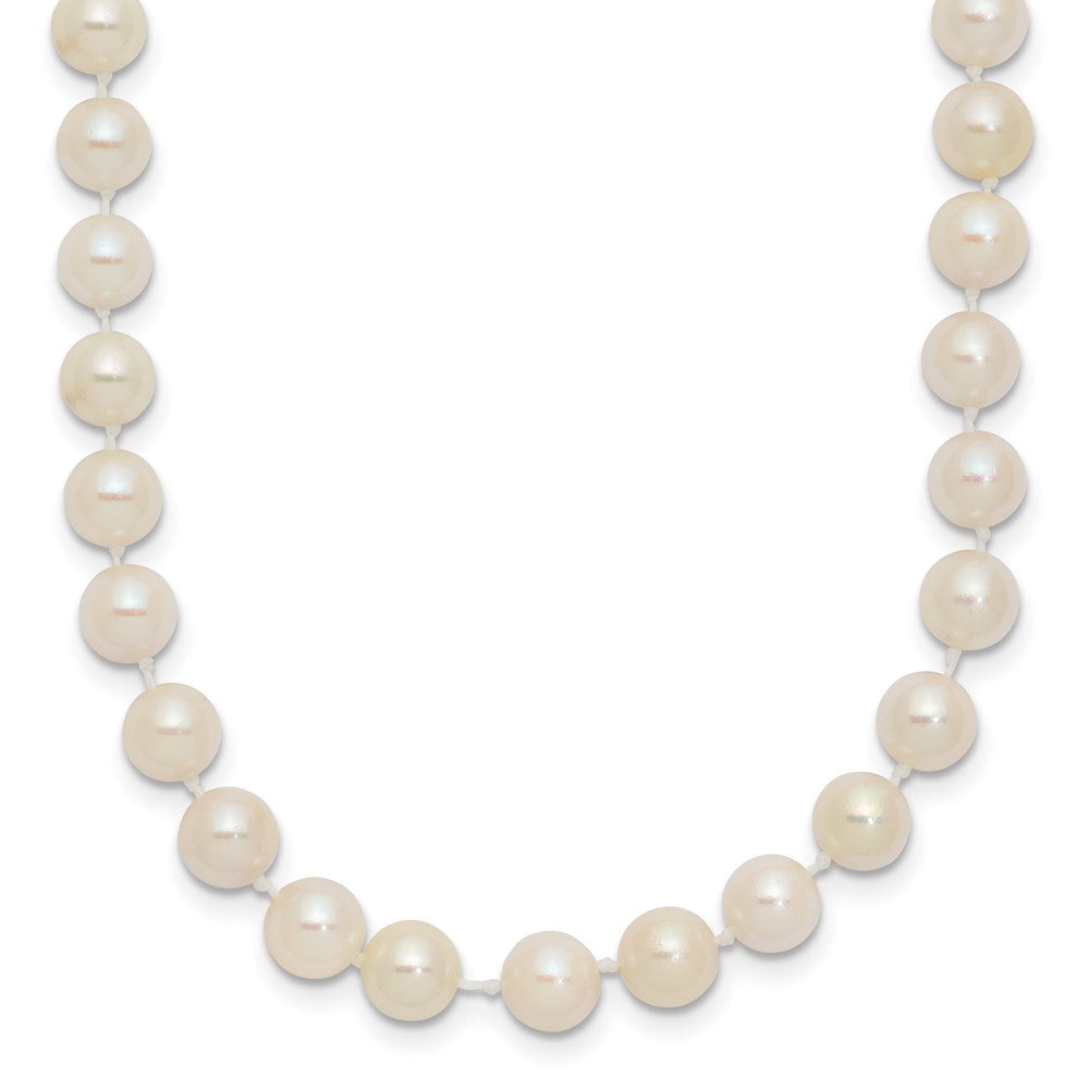 14k 5- Round White Saltwater Akoya Cultured Pearl Necklace