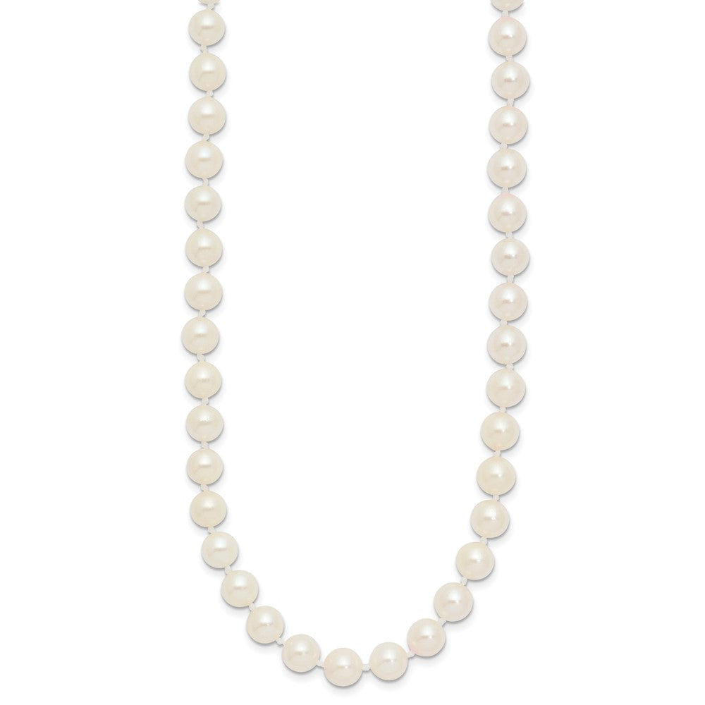 14k 6- White Round Akoya Saltwater Cultured Pearl Necklace