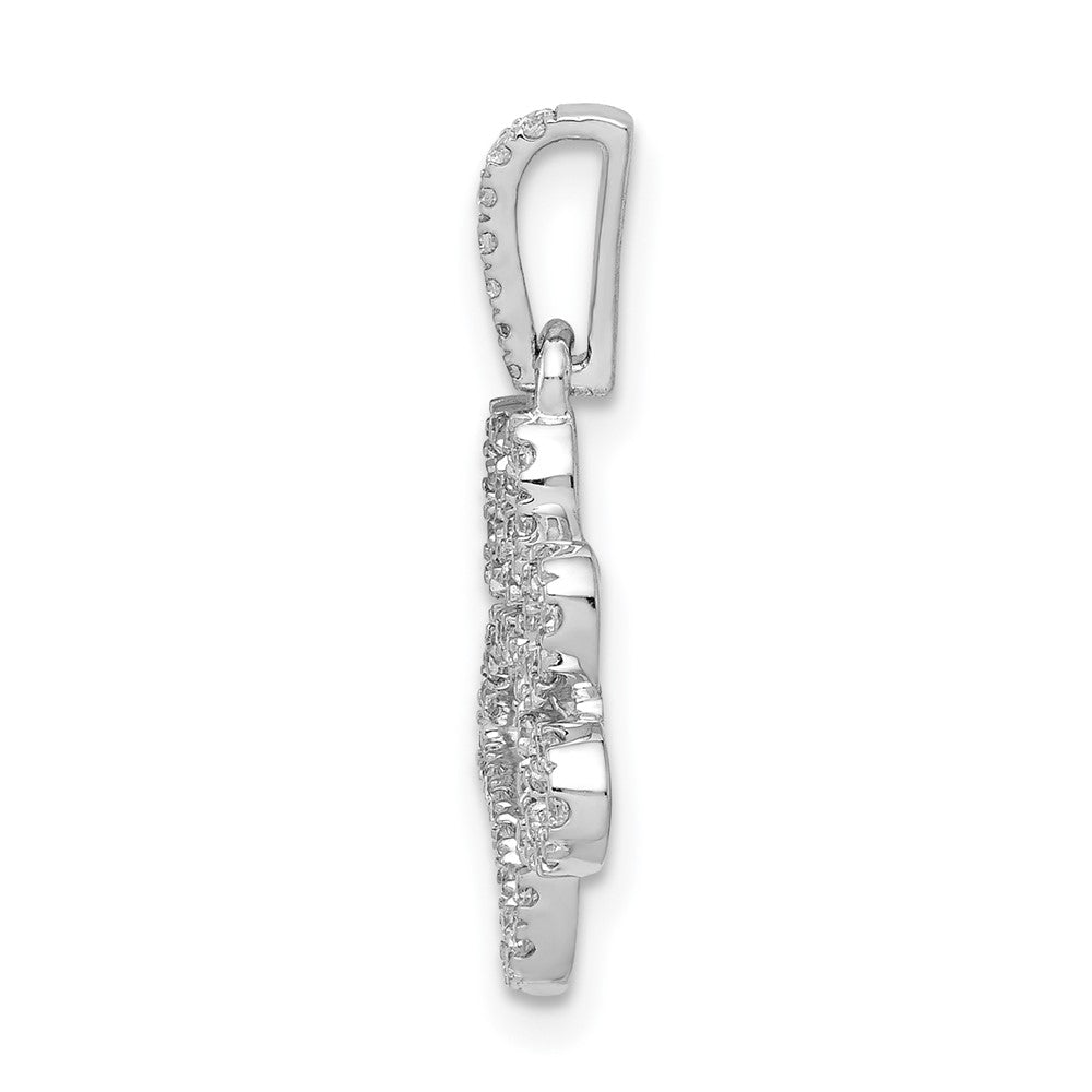 14k White Gold 1/4 carat Diamond Paw Print Pendant