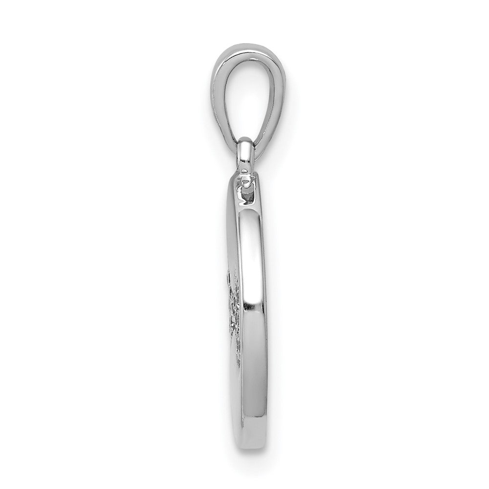 14k White Gold Diamond Bone Pendant