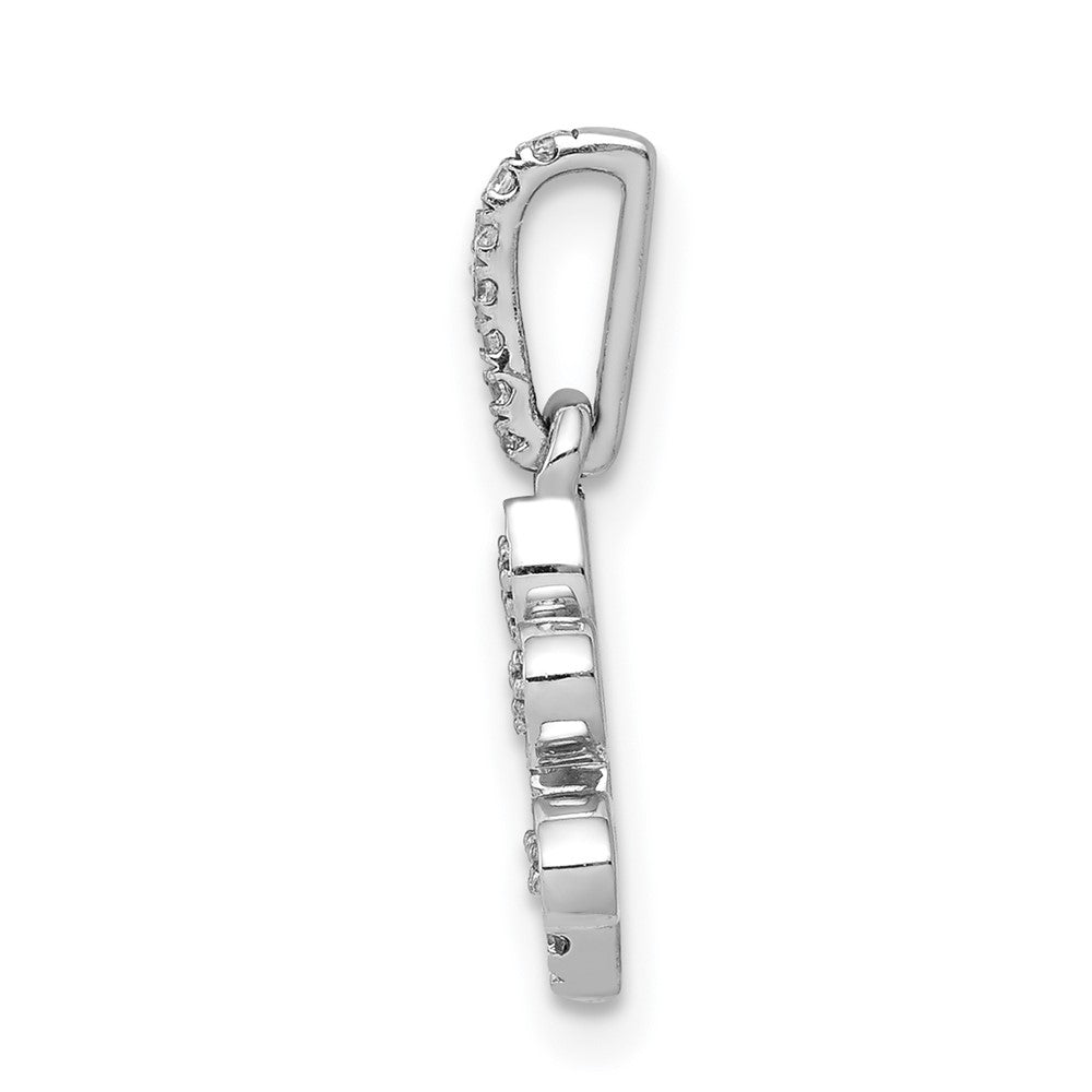 14k White Gold 1/10 carat Diamond Paw Print Pendant