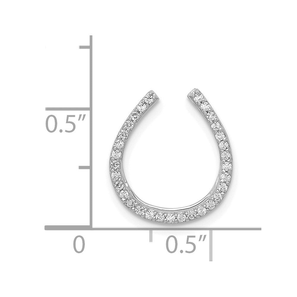 14k White Gold 1/6ct. Diamond Horseshoe Chain Slide