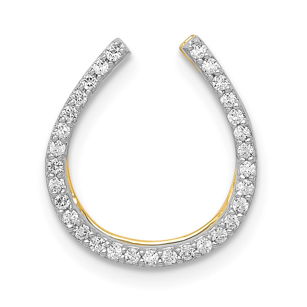 14k 1/6 carat Diamond Horseshoe Chain Slide