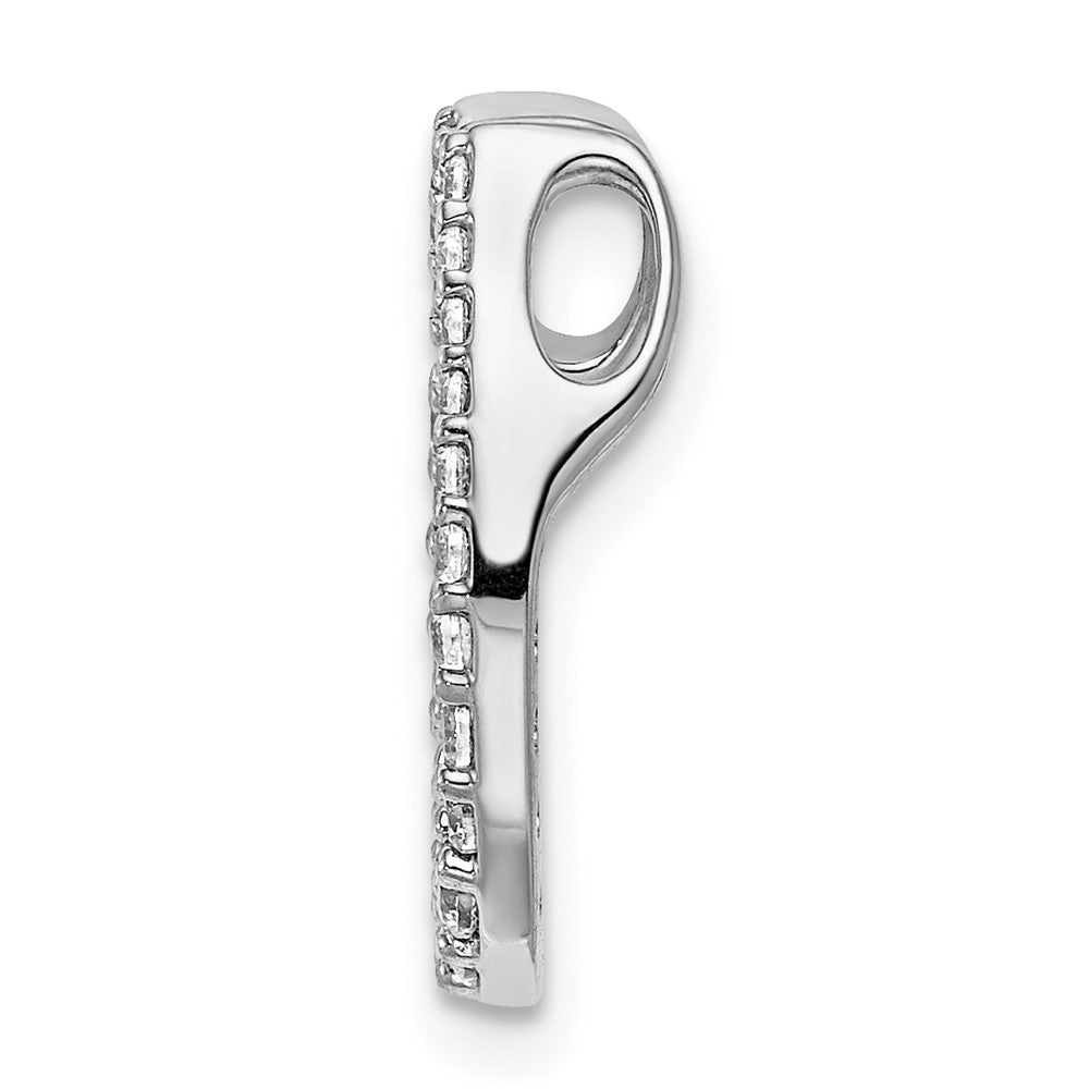 14k White Gold 1/4 carat Diamond Horseshoe Chain Slide