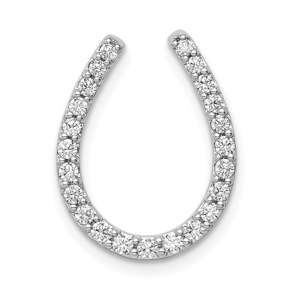 14k White Gold 1/3 carat Lab Grown Diamond VS/SI+ G+ Complete Horseshoe Chain Slide Pendant