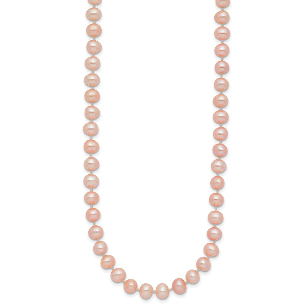 14k 5- Pink Near Round Freshwater Cultured Pearl Necklace