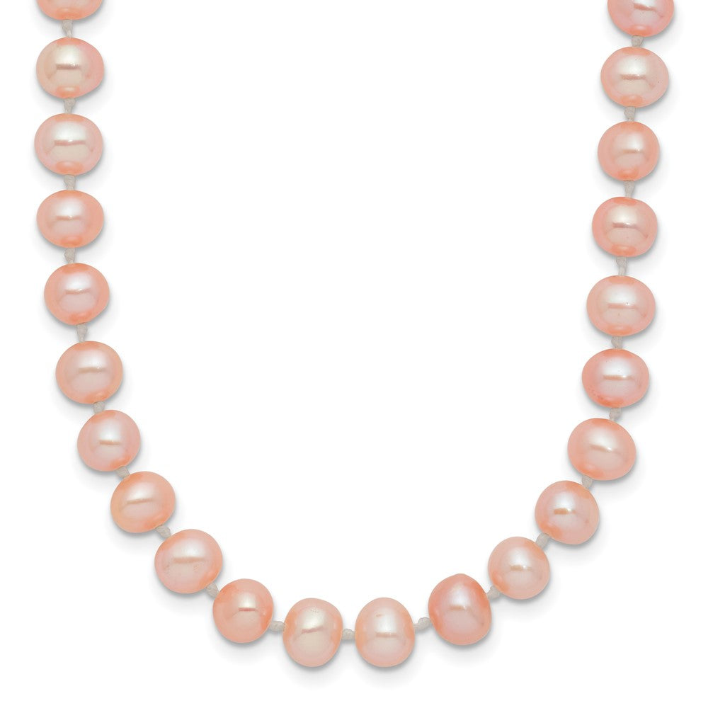 14k 5- Pink Near Round Freshwater Cultured Pearl Necklace