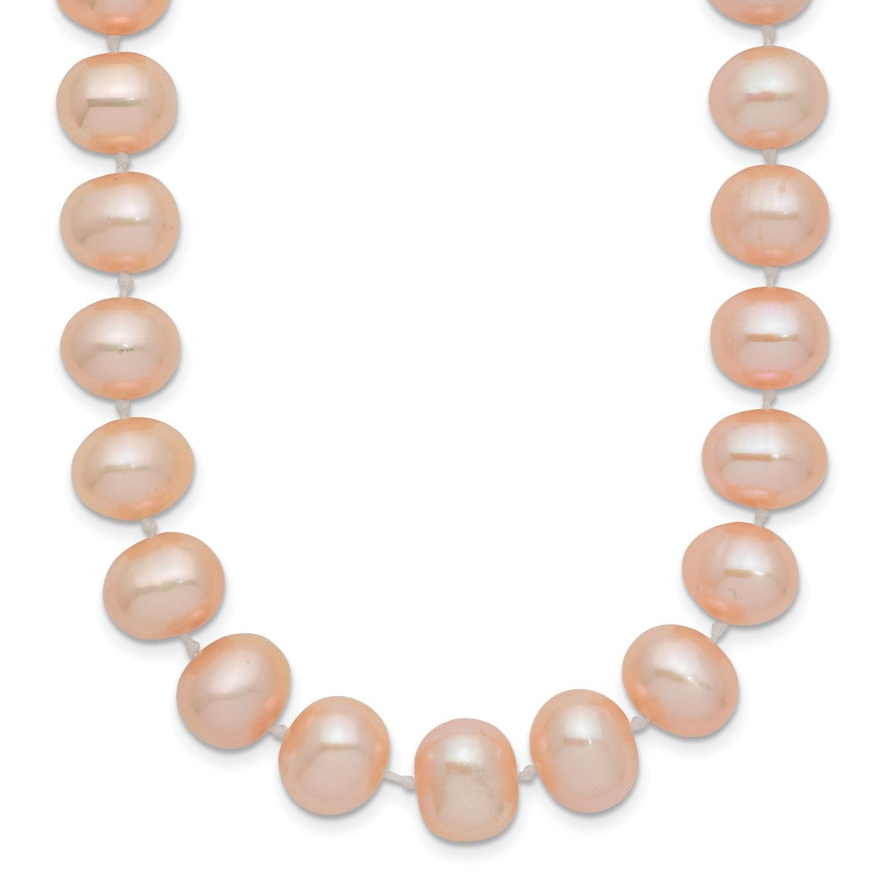 14k 8- Pink Near Round Freshwater Cultured Pearl Necklace