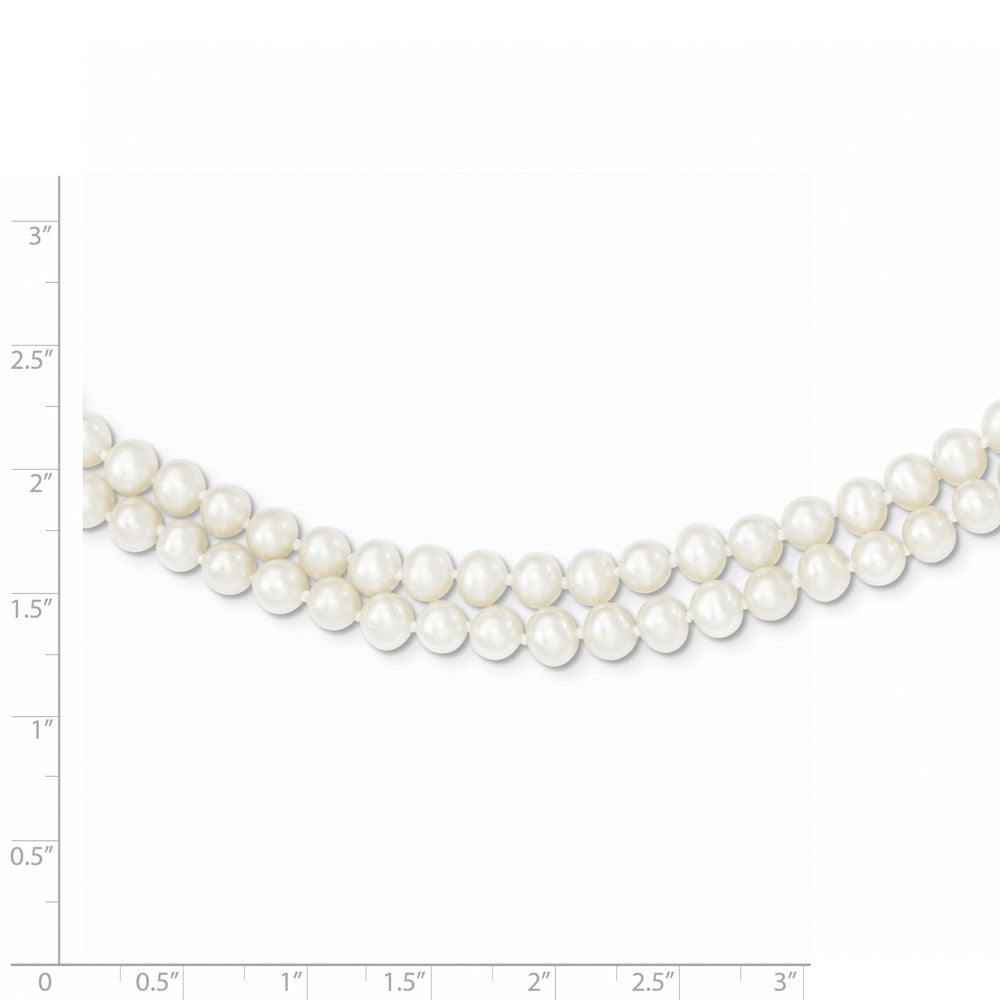 14k 5- White Near Round FW Cultured Pearl 2-strand Necklace