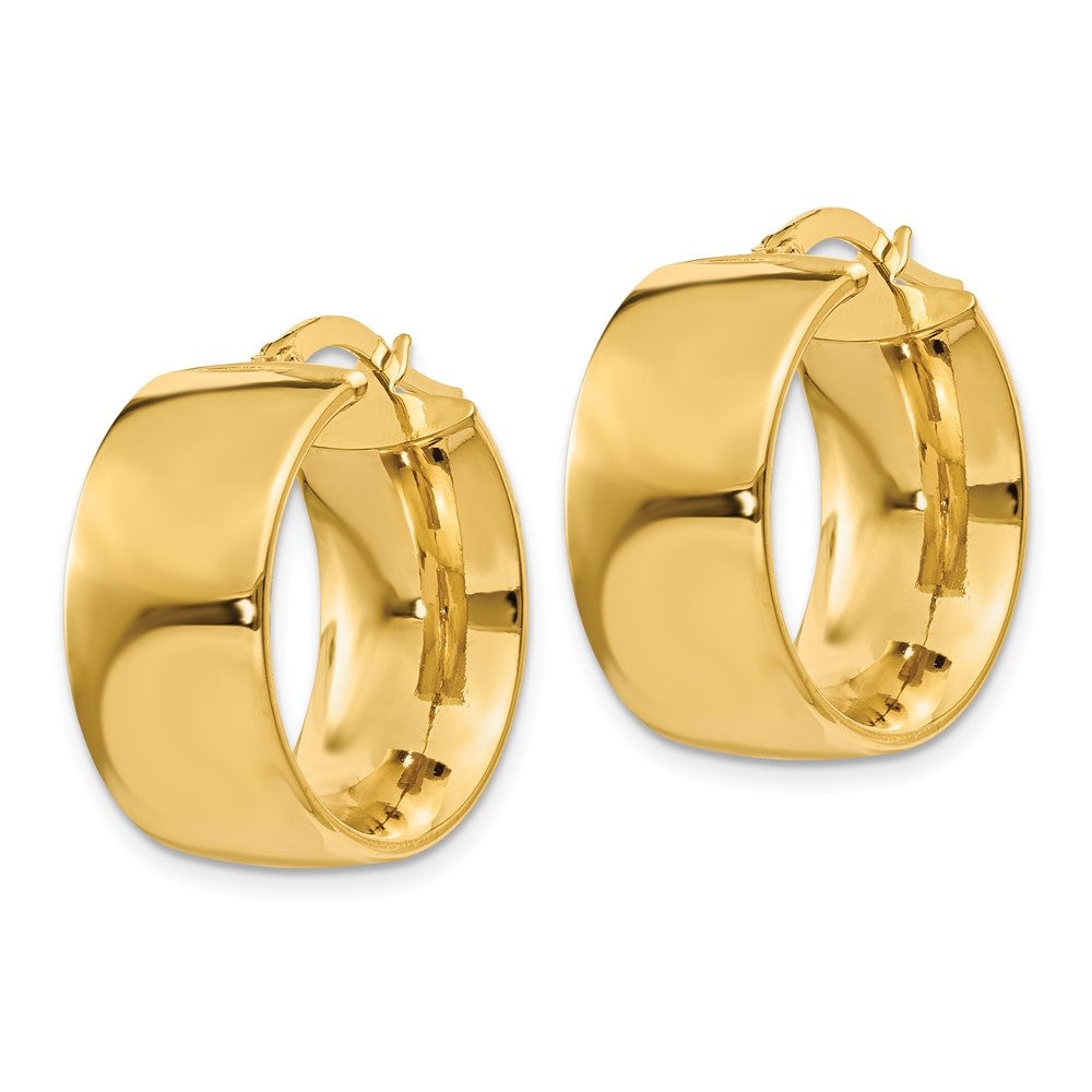 14k Polished Round Hoop Earrings