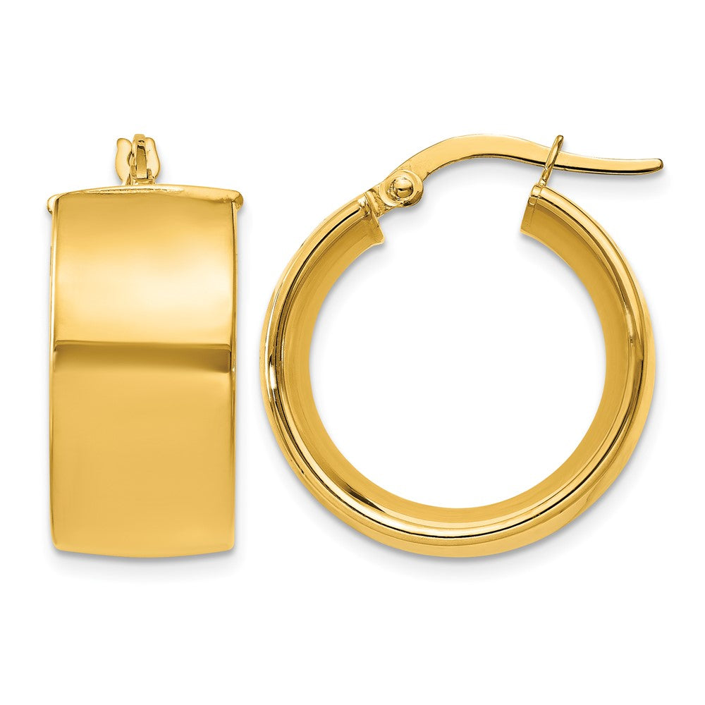 14k 9.75x Polished Round Tube Hoop Earrings