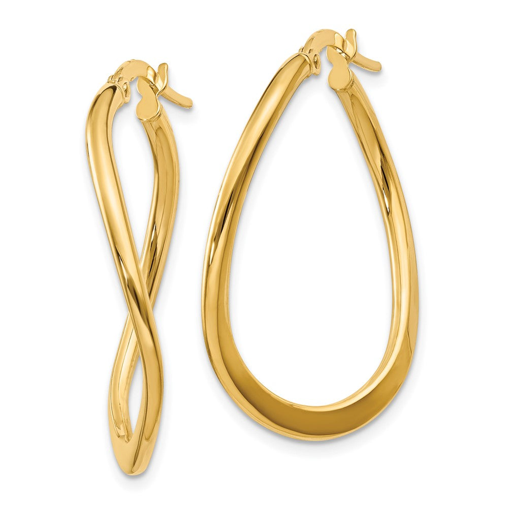 14k Polished Tapered Twist Hoop Earrings
