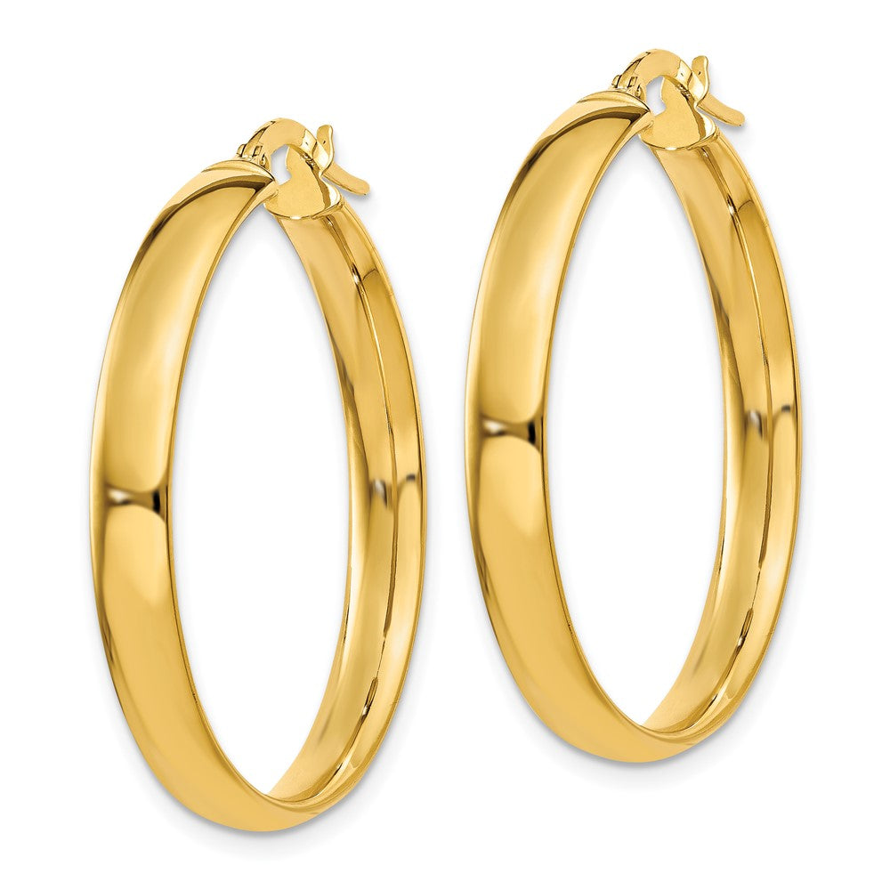 14k 4x Polished Hoop Earrings