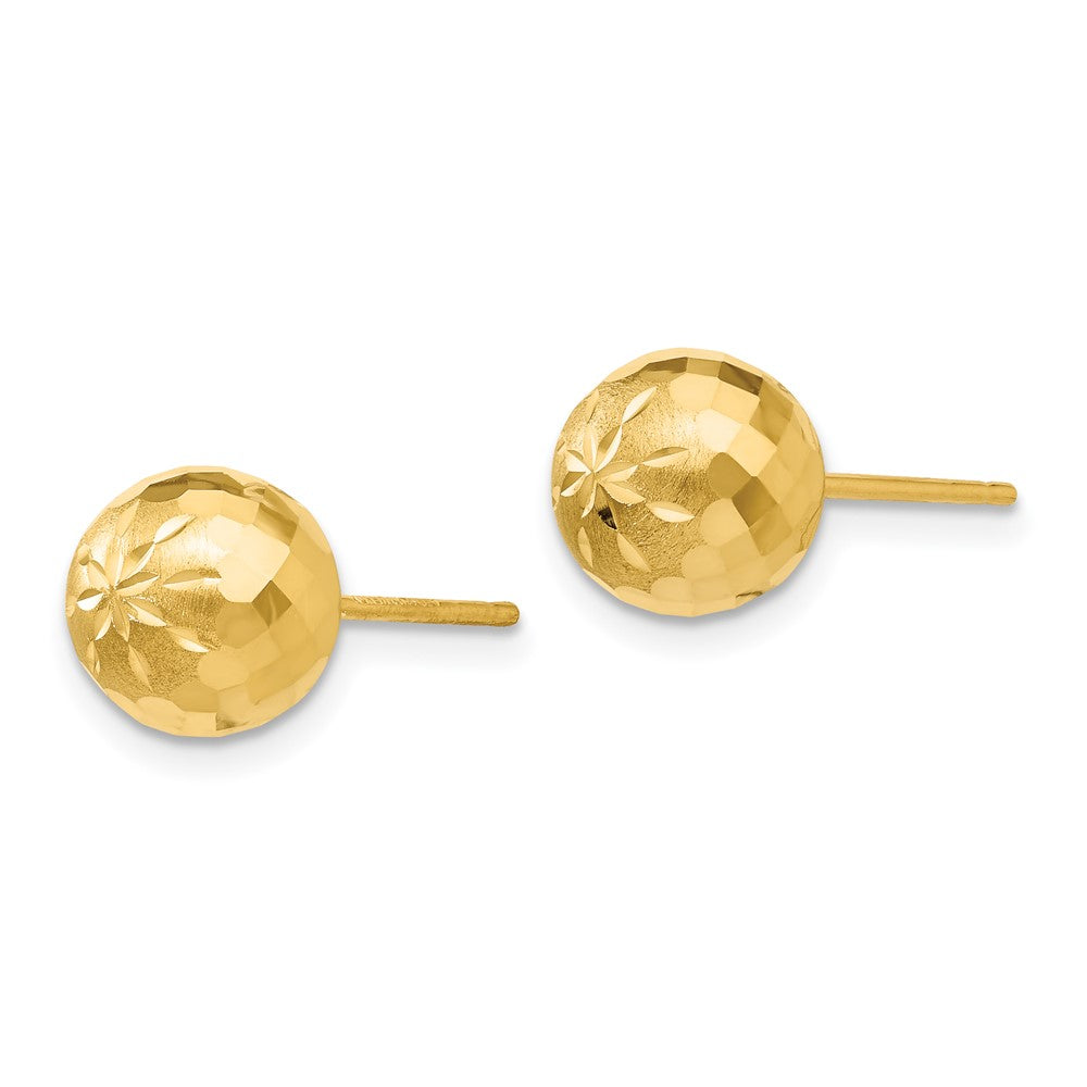 14k Diamond-cut Mirror Ball Post Earrings