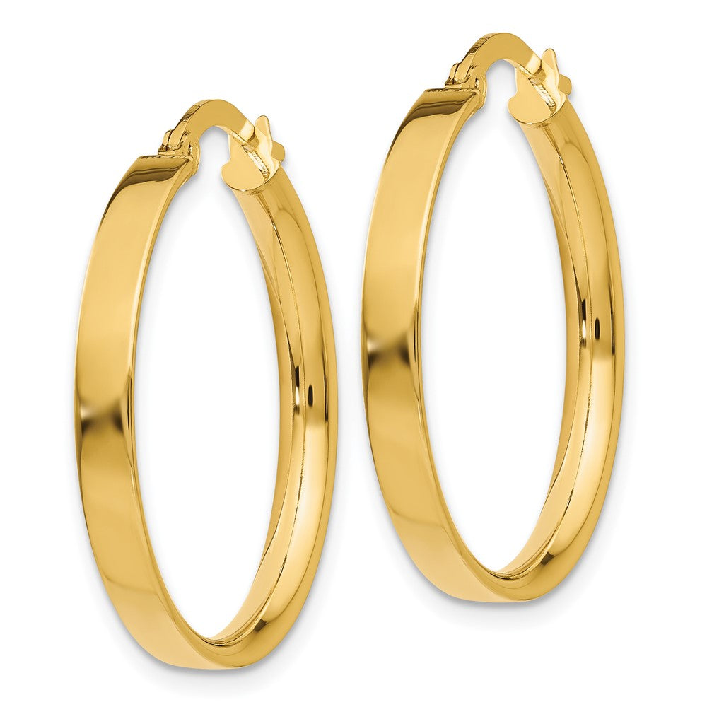 14K 3x Tube Hoop Earrings