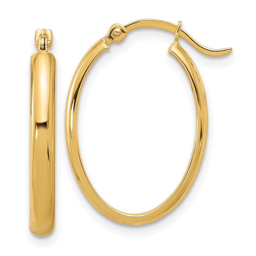 14k Oval Hoop Earrings