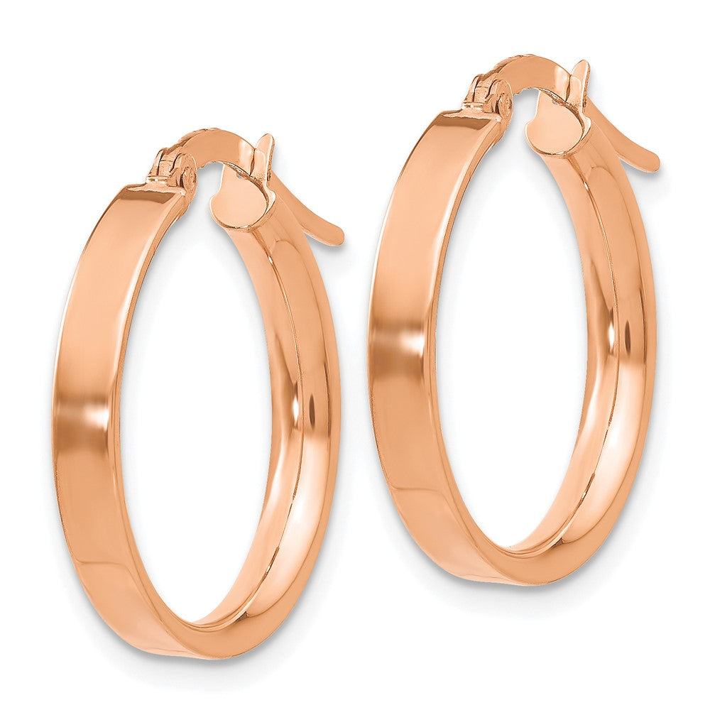 14K Rose Gold 3x Tube Hoop Earrings